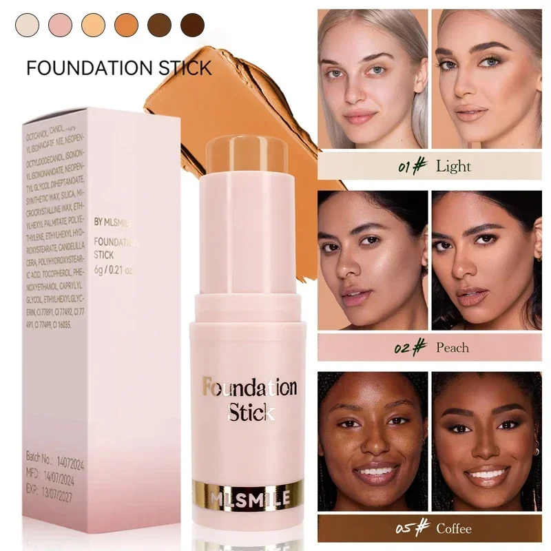 Facial Stick Foundation Full Coverage Dark Skin Foundation Makeup Lasting Oil-control Concealer Base Cream Matte Natural Primer - Image 2
