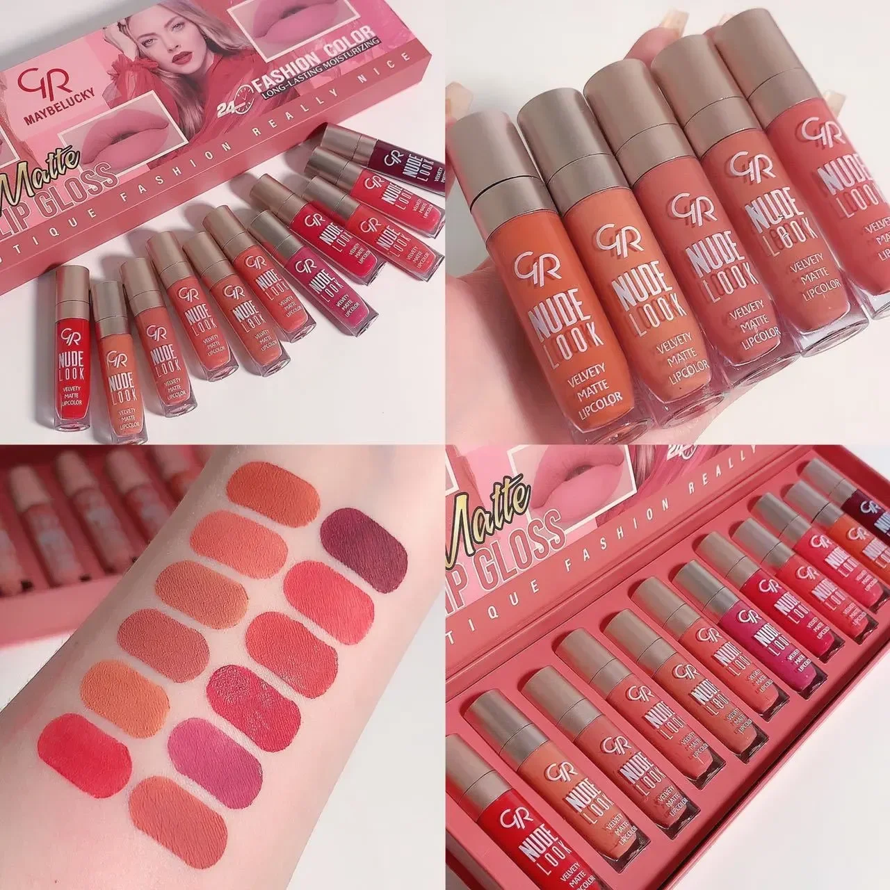 New 12PCS Lip Glaze Set Matte Mist Velvet Lip Gloss Set Long-Lasting Non-Stick Cup Non-Fading Lipstick Nude Liquid Lipstick Set - Image 3