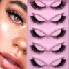 5 Pairs Cat Eye Lashes Wispy Fake Lashes Fluffy Cat Eye Lashes Extensions False Eyelashe