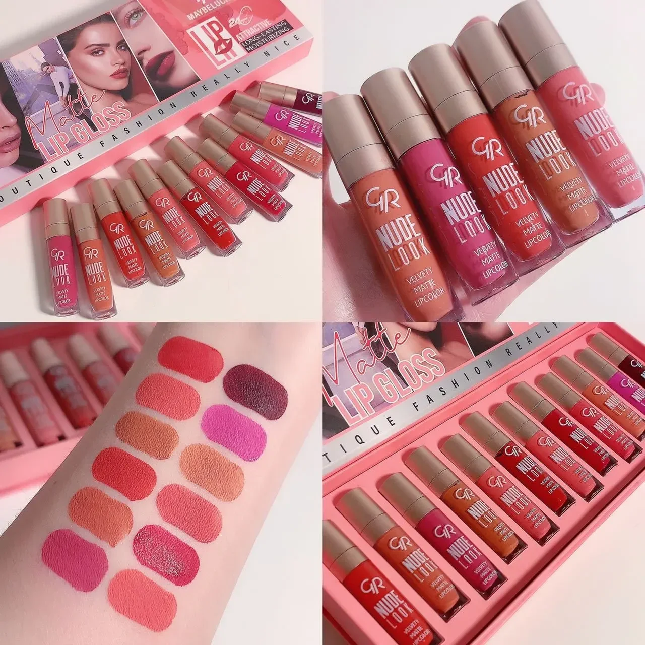New 12PCS Lip Glaze Set Matte Mist Velvet Lip Gloss Set Long-Lasting Non-Stick Cup Non-Fading Lipstick Nude Liquid Lipstick Set - Image 4