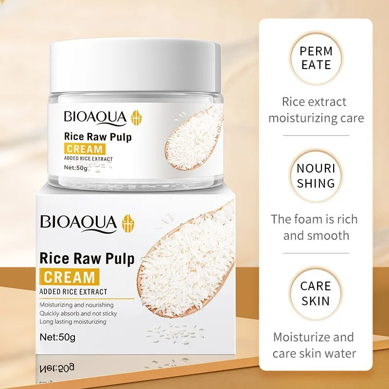 BIOAQUA 6pcs/set Rice Raw Pulp Skin Care Sets Face Cream Serum Anti wrinkle Moisturizing Facial Cleanser Toner Korean Face Care - Image 3