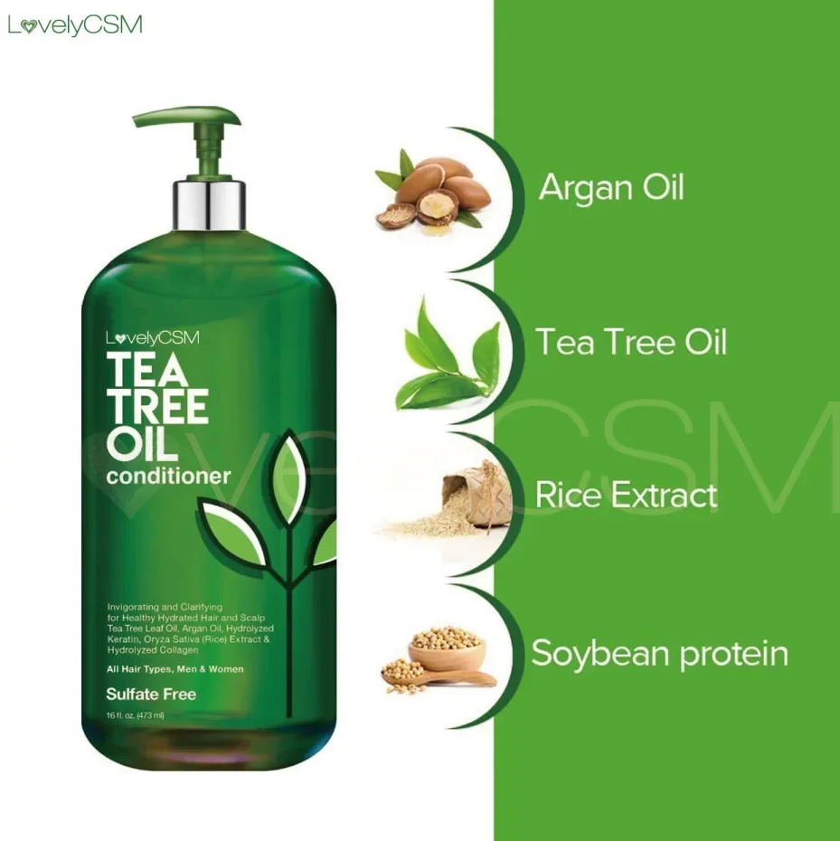 473ml Plant tea tree oil shampoo Moroccan Argan Oil Shampoo Conditioner Home Care Set hair shampoo and conditioner hair care - Image 3