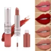 12 Colors Double Head Lipstick 2 in 1 Lip Gloss Matte Lipstick Waterproof Long -lasting Women Lip Makeup Velvet Liquid Lipstick